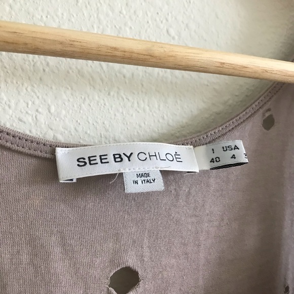 See By Chloe Beige Distressed Tank Dress - Picture 2 of 5